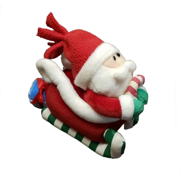 Gund Christmas Plush 8” Jolly Santa Claus Sitting on Glider Sleigh Stuffed Toy - Picture 3 of 6